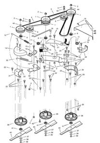 Blade Drive Diagram and Parts List for 461605X99A 2005 Briggs and Stratton Lawn Tractor